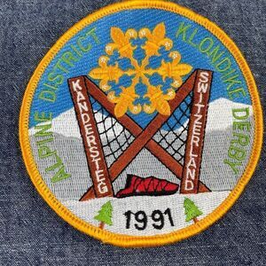 Vintage Boy Scout Patch 1991 Kandersteg Switzerland Klondike Derby Alpine Dist.